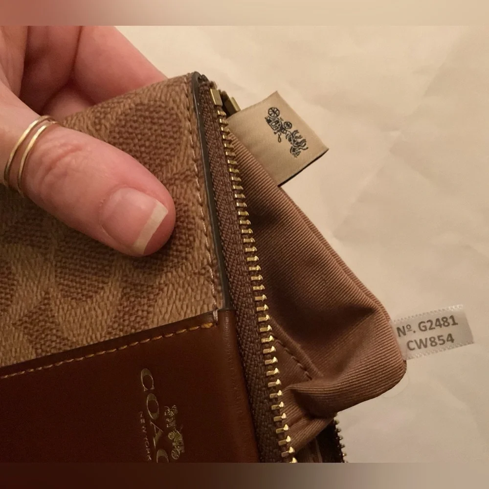 Coach Brown Wristlet Clutch - Picture 7 of 9